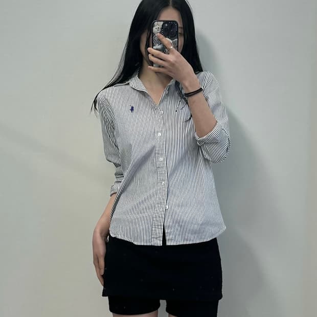 폴로 랄프로렌 화이트 스트라이프 셔츠