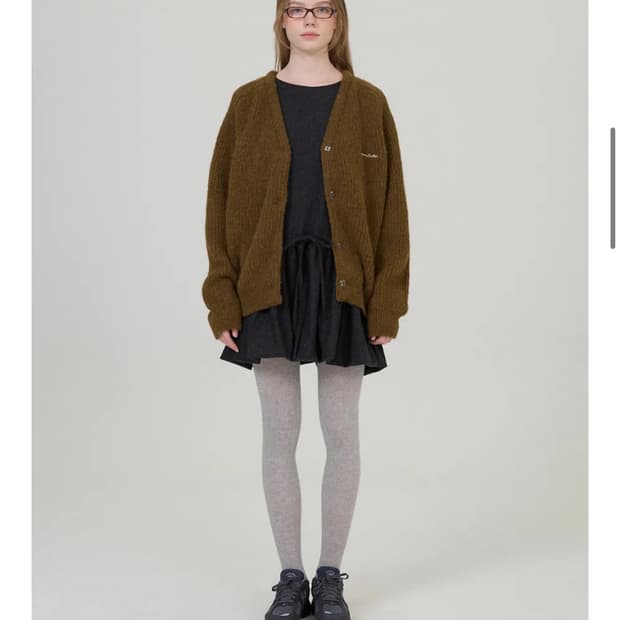 썸웨어버터 moody wool cardigan brown