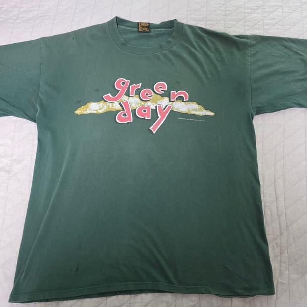 [XL] 90s 그린데이 두키 빈티지 밴드티 그린