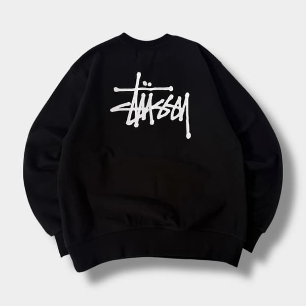 스투시 오버핏 빅스탁로고 해비스웻 맨투맨