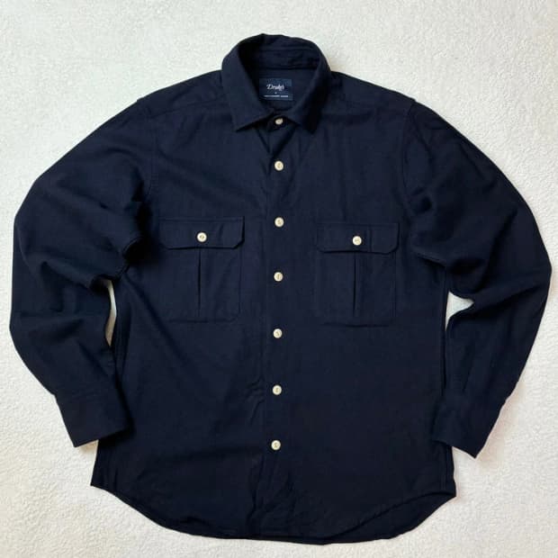 드레익스 잉글랜드 울 솔리드 투 포켓 셔츠 PN5819