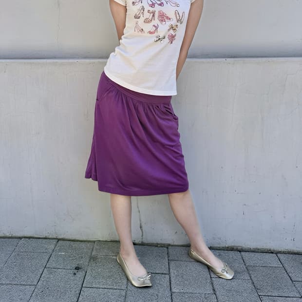 Theory, Plum Drape Midi Skirt