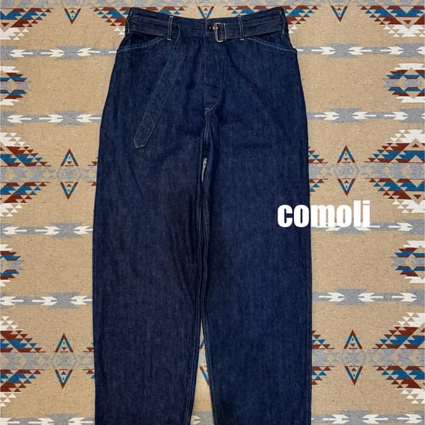 [1][M] 코모리 벨티드 데님 팬츠 인디고