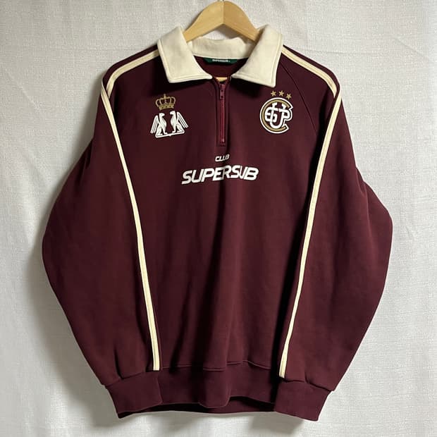 공용 슈퍼서브 오버핏 클럽 맨투맨 티셔츠 버건디 M