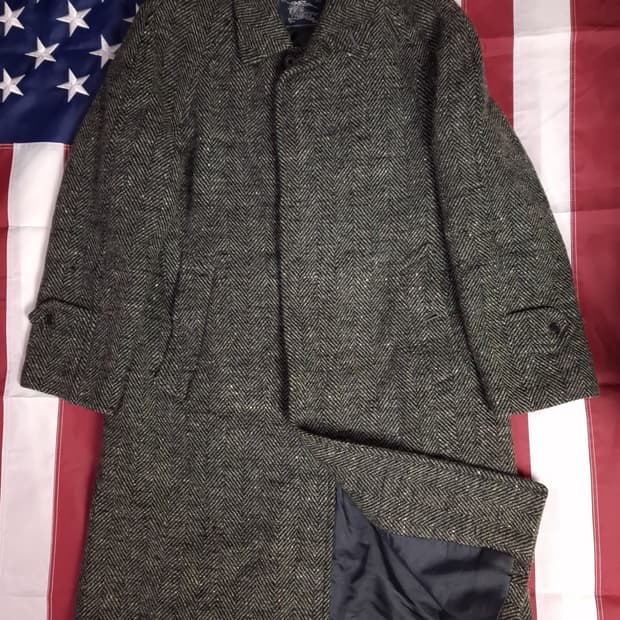 오리지날 90's 일본판 버버리 브리티시트위드 울 발마칸 코트