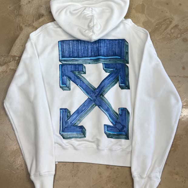 🫶🏻 오프 화이트 마커 팬 애로우 화이트 후드티 🫶🏻