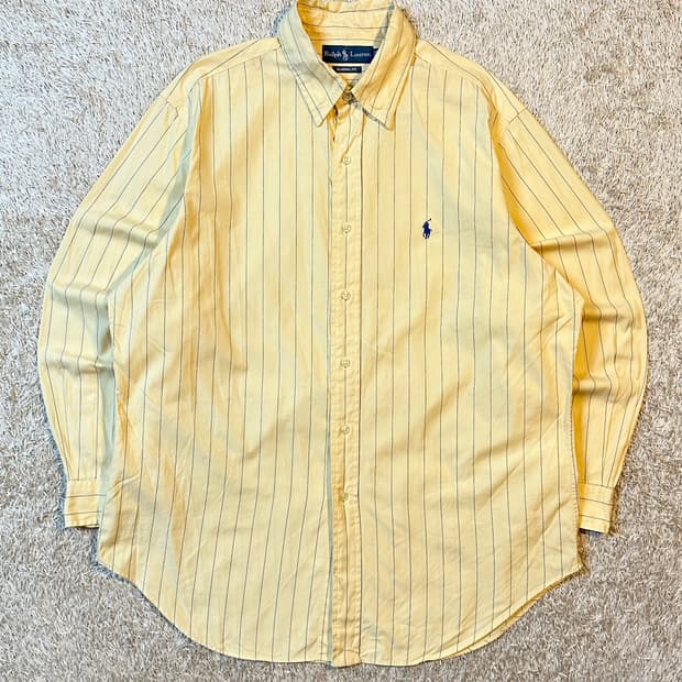 폴로 랄프로렌 클래식핏 블루포니 스트라이프 셔츠 레몬