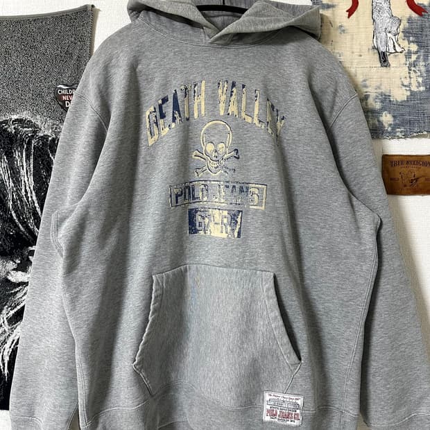 Polo Jeans Skull 그래픽 페이딩 헤비코튼 후디