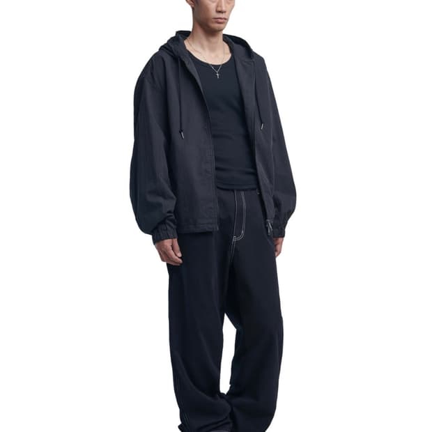 노매뉴얼 HALF & HALF CORDUROY PANTS - BLACK