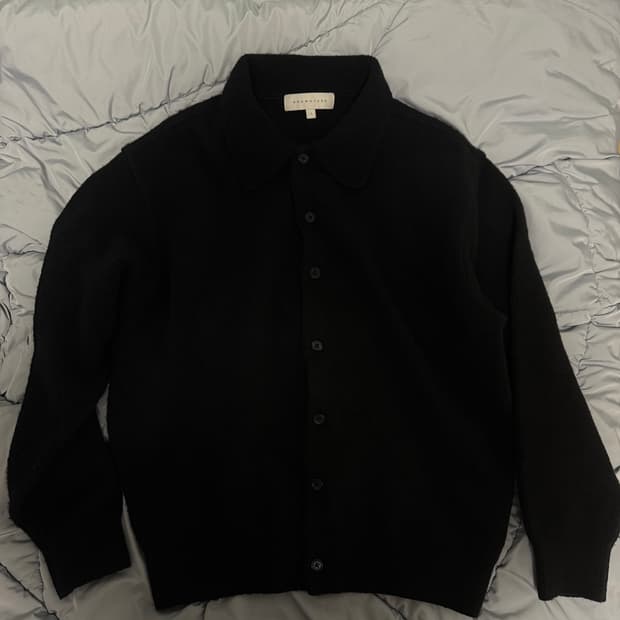 브라운야드 알파카 카라 가디건