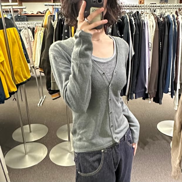 L)Roberta di Camerino vintage 여성 브이넥 가디건