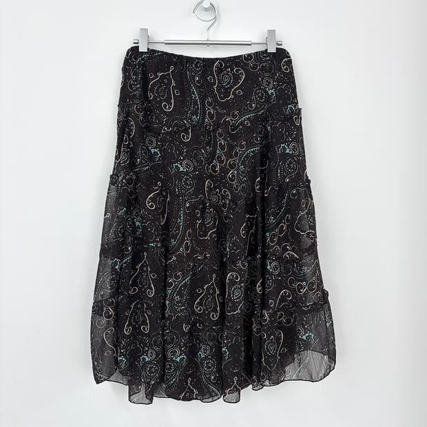 모아나 에스닉 밴딩 티어드 스커트