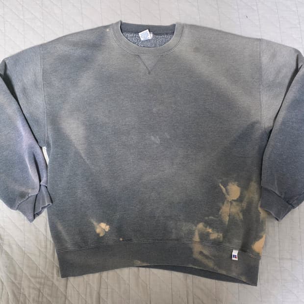 [XL] 90s 러셀 애슬레틱 다크그레이 페이드 트래쉬드 맨투맨 스웻