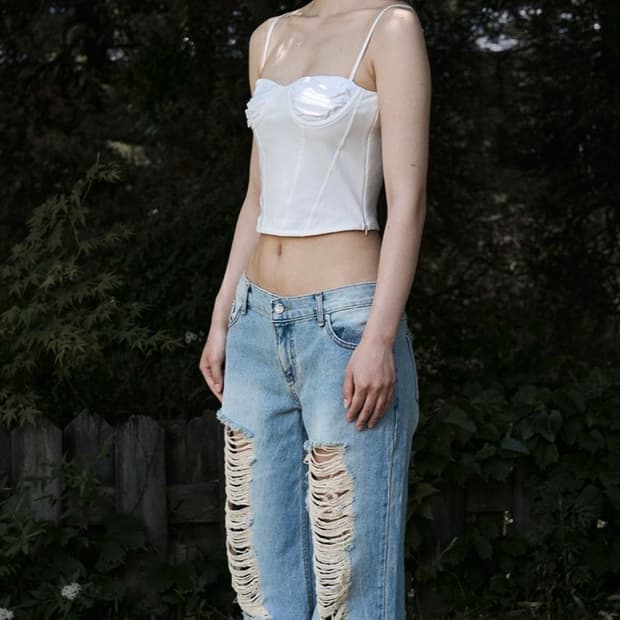 보헴서 SHIRRING BUSTIER TOP, IVORY