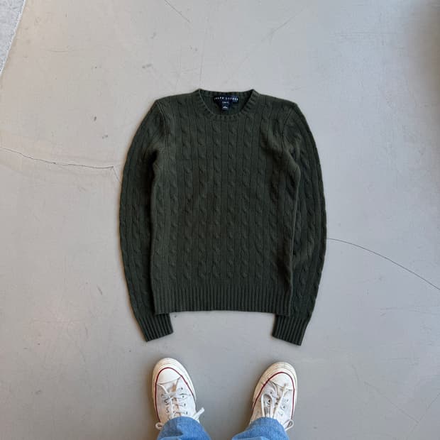 랄프로렌 캐시미어100% 케이블 니트