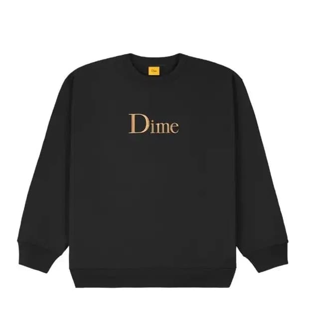 [L]다임(Dime) 클래식 엠브로이더드 크루넥 맨투맨 블랙 no