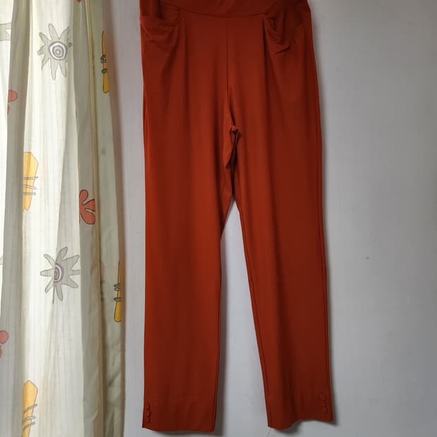 밴딩스판 오렌지색 여성바지 2XL(32~34)