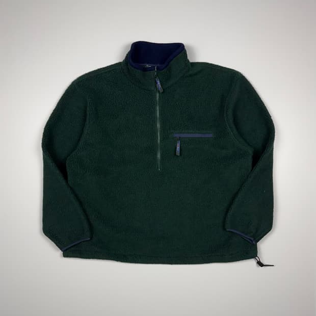 (110) 80s 엘엘빈 플리스 풀오버 다크그린