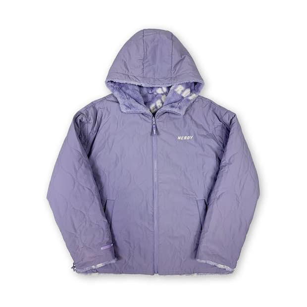 널디 리버시블 퀼팅 플리스 후드 자켓