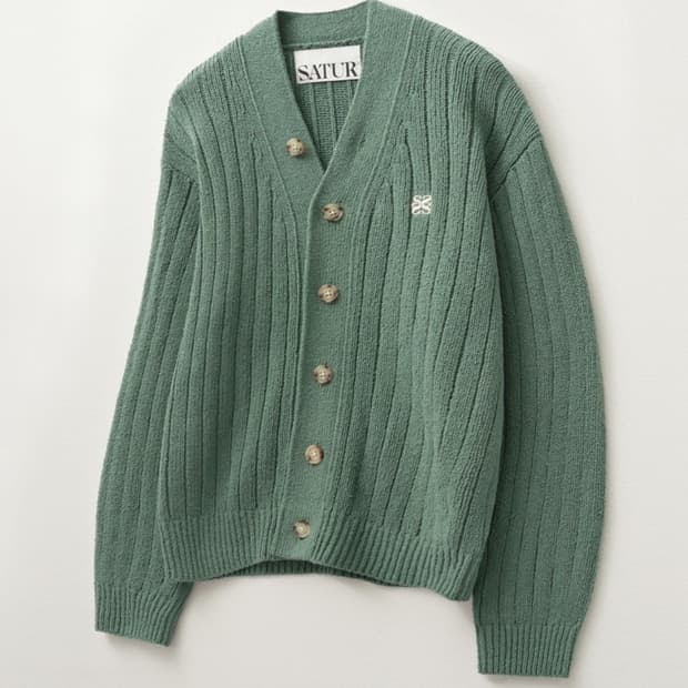 S SATUR 세터 여성 파로 오버 사이즈 부클 니트 가디건