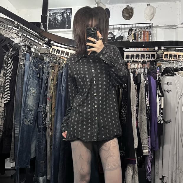 해골 코듀로이 리버시블 셔츠