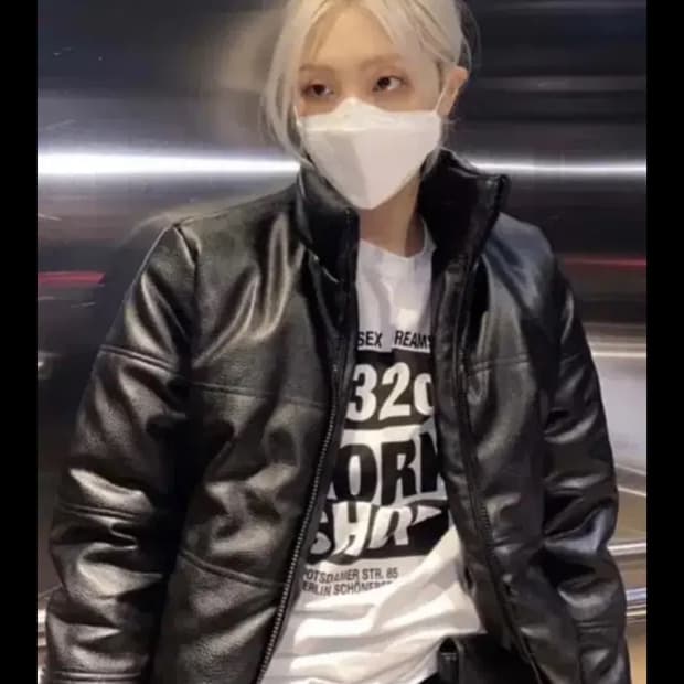 오도어 ODOR 레더패딩 블랙
