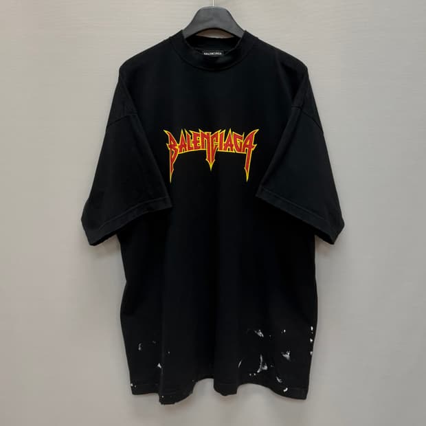 발렌시아가 그래픽 로고 빈티지 반팔티 (110)