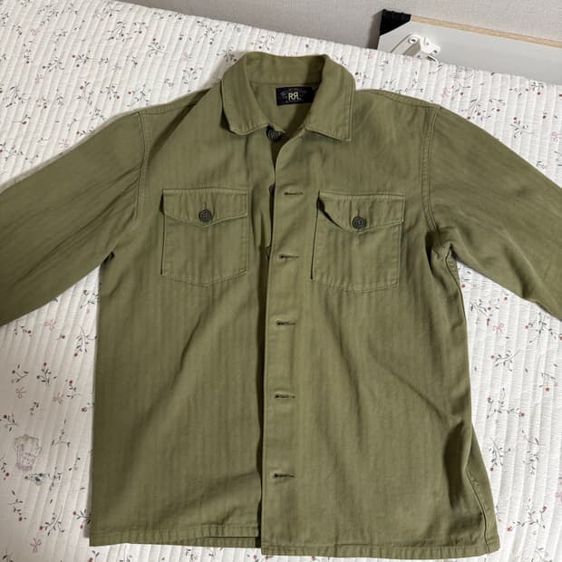 RRL 카키 헤링본 셔츠