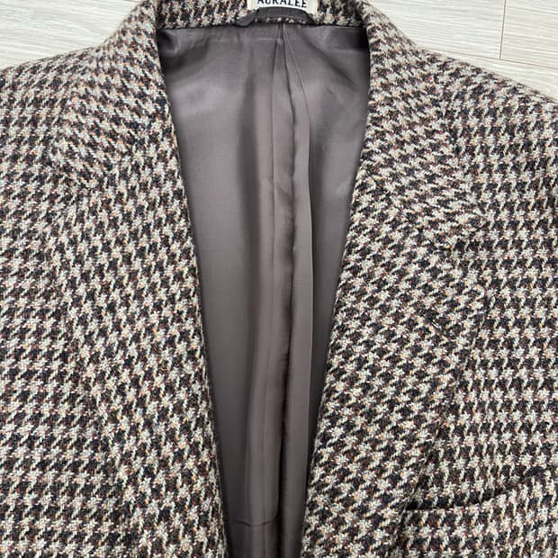 [5]AURALEE 하운드투스 체크 블레이저