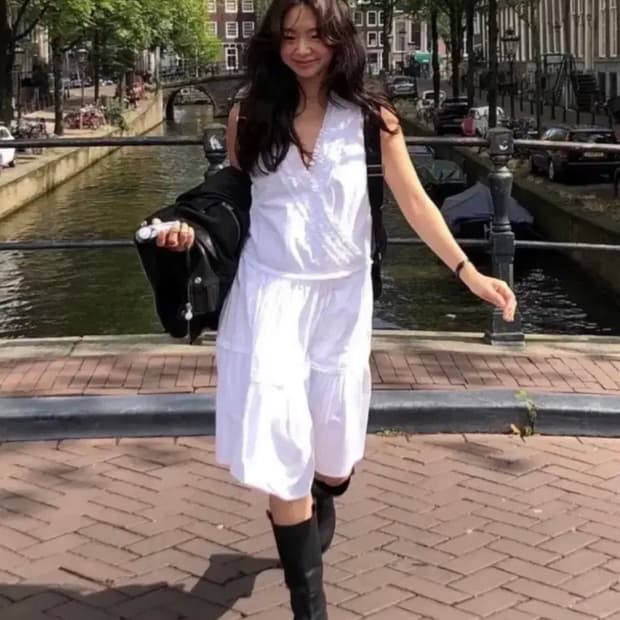 파르벵 헤비 셔링 랩 원피스