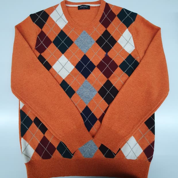 빈폴 아가일 울 니트