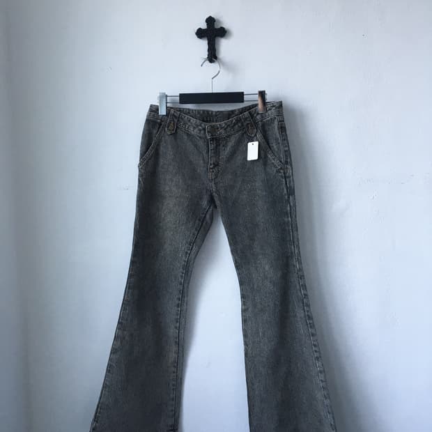 Gray boots cut pants