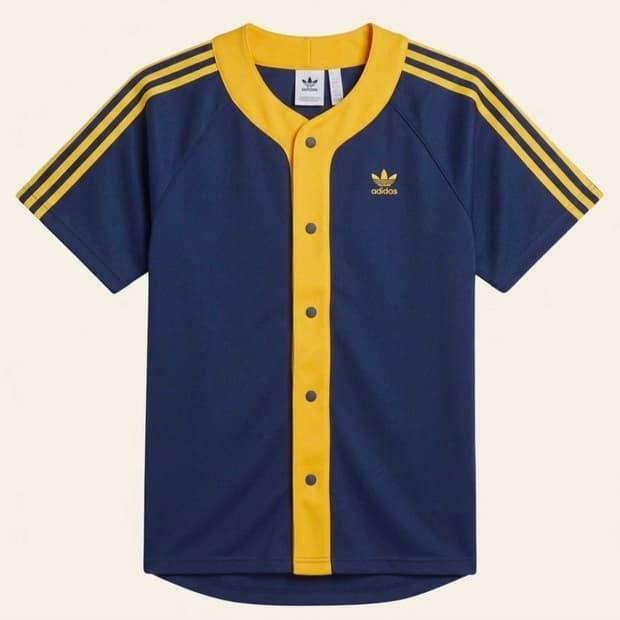 아디다스(Adidas) 클래식 BB 셔츠 네이비 옐로우 모델 남녀공용