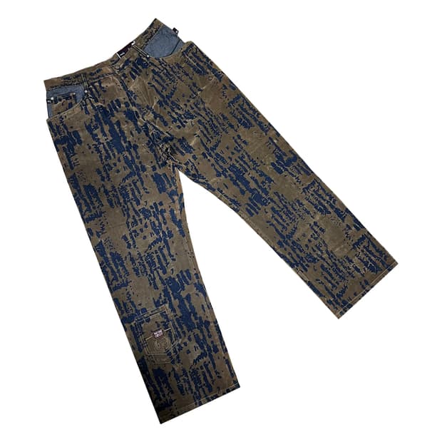 90s PHAT FARM 팻 팜 스웨이드 와이드 데님 팬츠 36