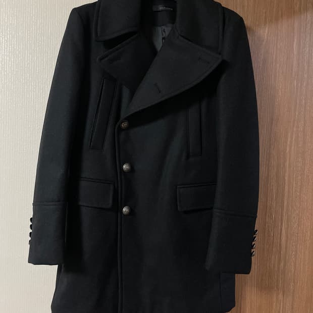 SOLID HOMME 솔리드 옴므 웨스턴 무드 싱글 울 코트 블랙