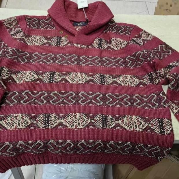 RRL 페어아일 숄카라 린넨스웨터