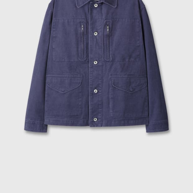 Vintage washed work jacket(Violet blue)