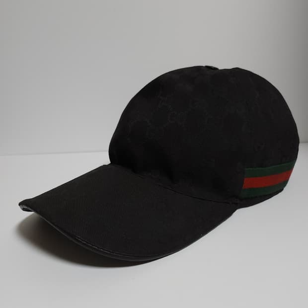 XL 구찌 블랙 GG 모노그램 볼캡 모자 200035 C0825