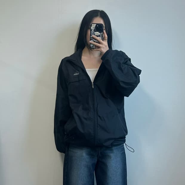아디다스 00s 올드스쿨 백로고 네이비 바람막이 자켓
