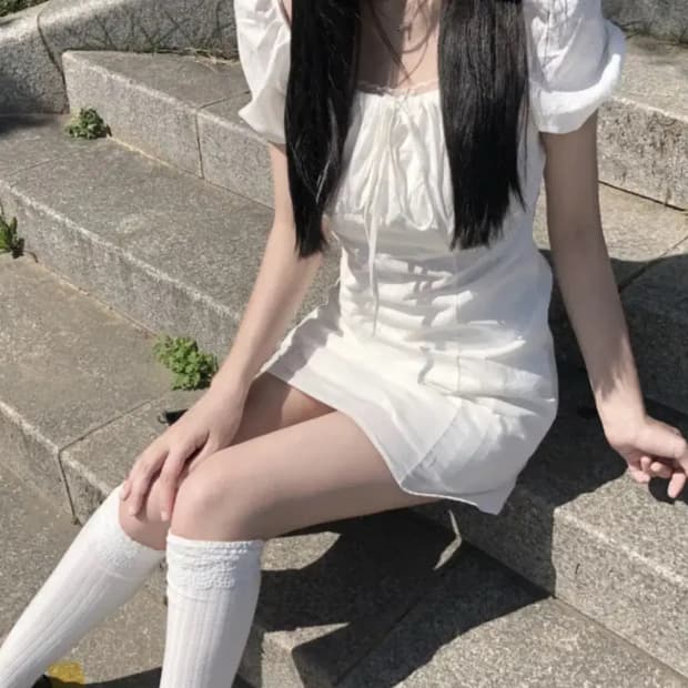 스퀘어 셔링 미니 원피스 에이블리 여름원피스 봄원피스 지그재그 달천깔