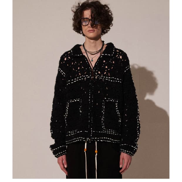 eseelmi 에썰미 스티치 울니트 자켓