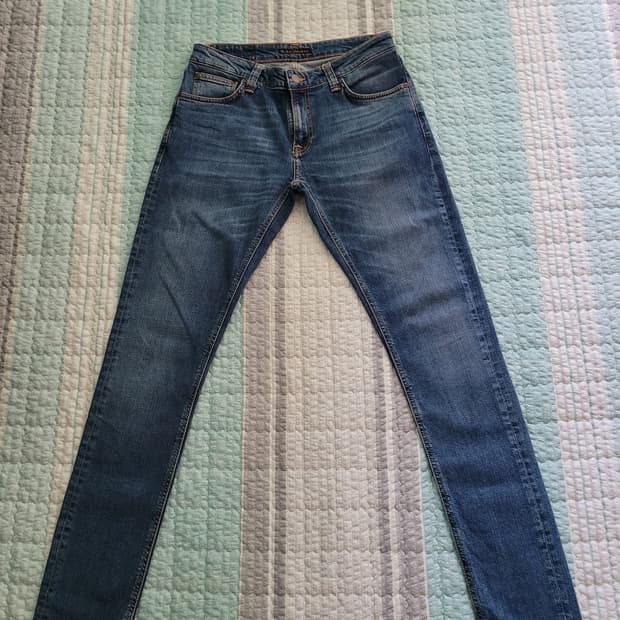 누디진 Nudie jean 스키니린 미드 에센틱 파워 중청진 30사이즈