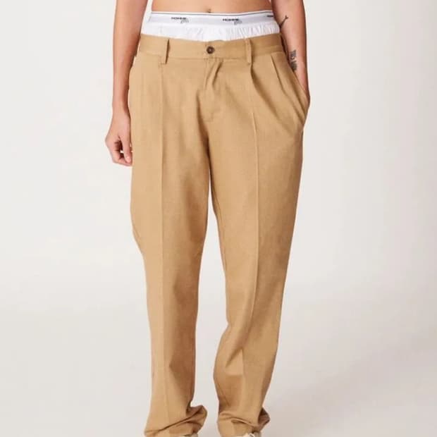 Homme girls 옴므걸즈 베이지 레이어드 슬랙스