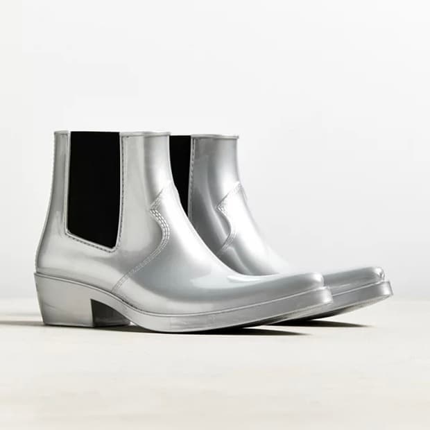 라프시몬스 캘빈클라인 205w39nyc 러버 부츠 실버