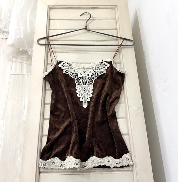 Fairy Deep Brown Velvet Sleeveless 