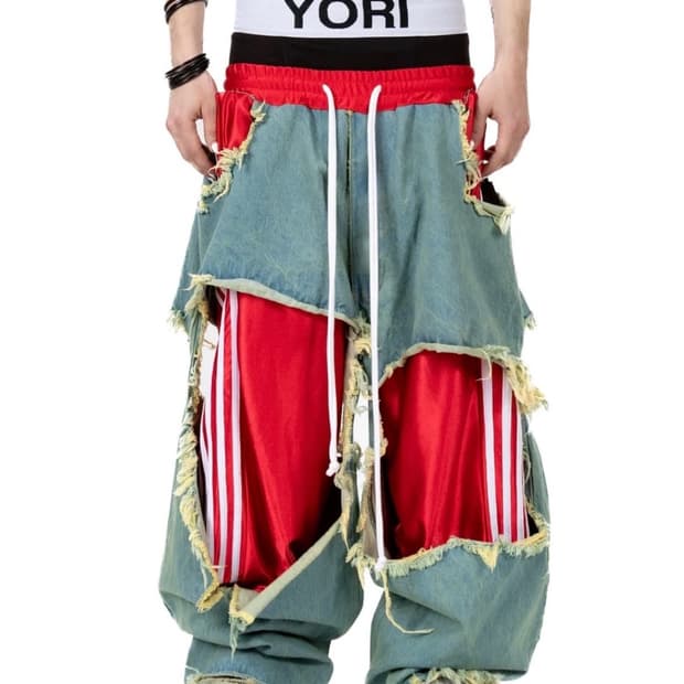 요리스포츠 트랙 데님 팬츠