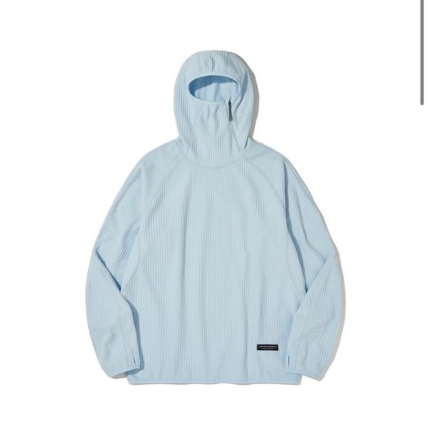 CALORA FLEECE HOODED PULLOVER_SKY BLUE