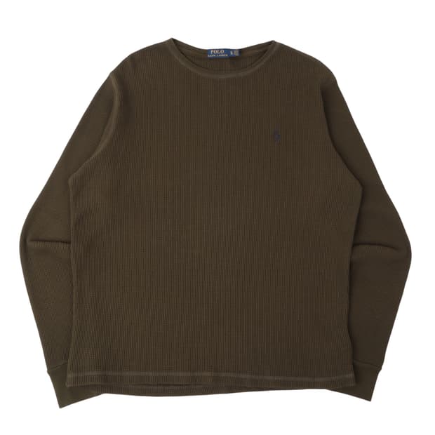 폴로 랄프로렌 카키 와플 롱슬리브 티셔츠
