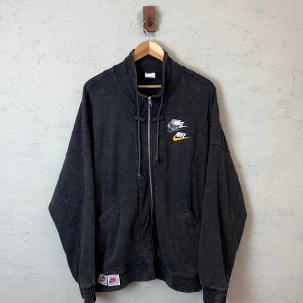 나이키 워시드 멀티로고 코튼 집업