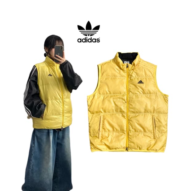 아디다스 00s 제팬 올드스쿨 경량 조끼패딩 옐로우